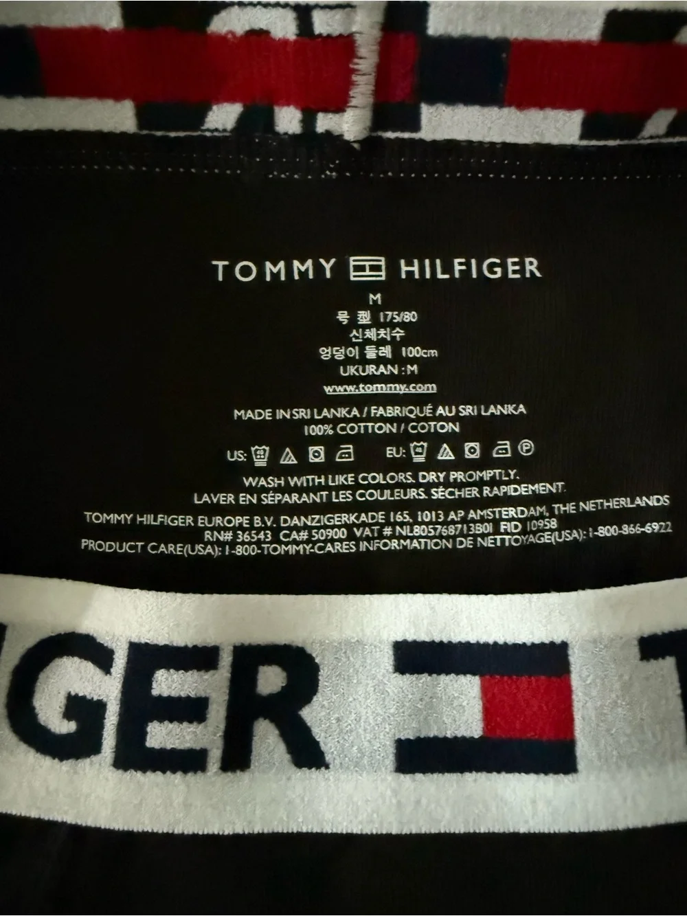 4 Tommy Hilfiger Black Boxer Briefs with White Branded Waistband and Flag Detail